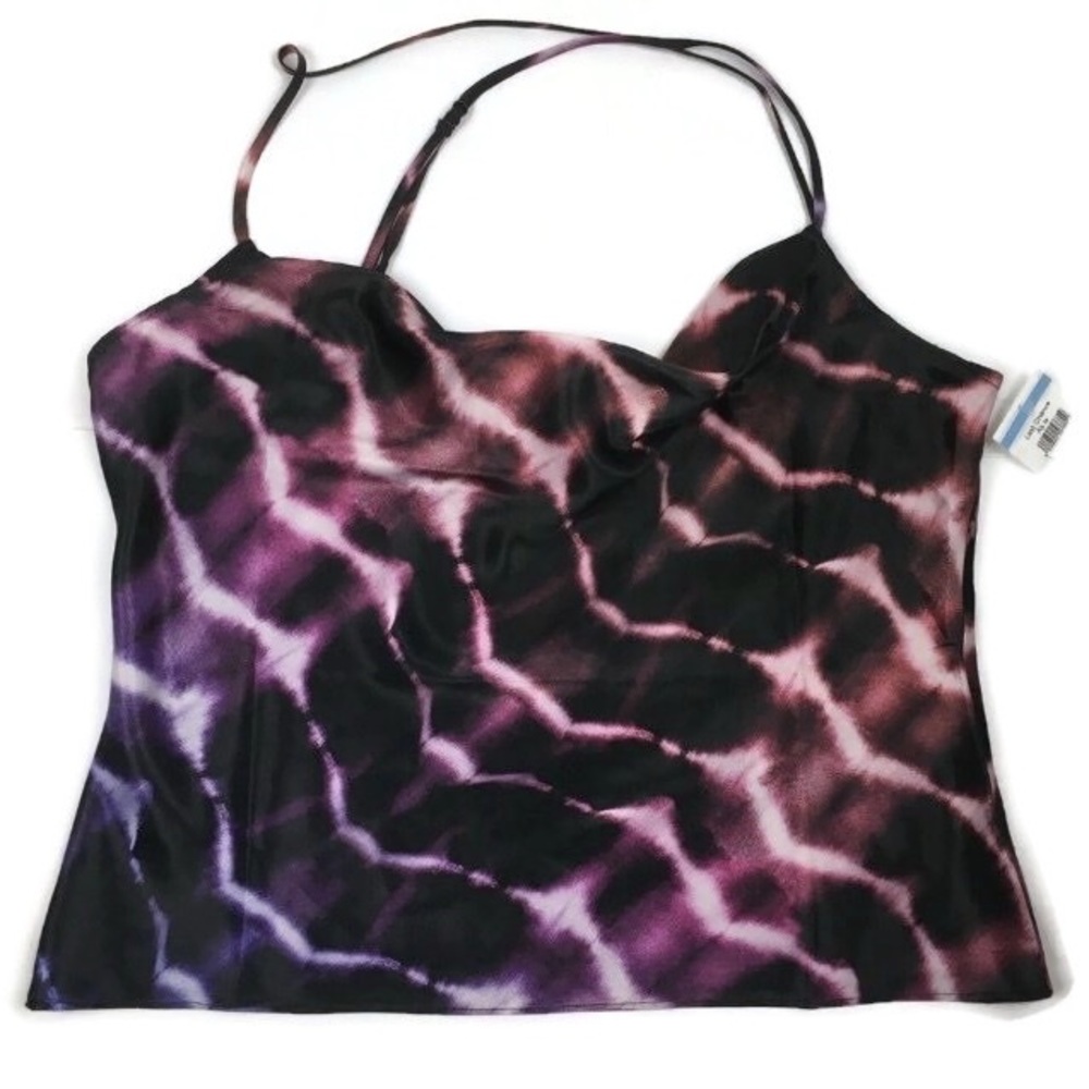 NWT LPA Purple and Black Tie-Dye Satin Cami
